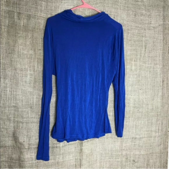 Soft Surroundings Faux Wrap Blouse SZ XL Blue Top - Picture 2 of 6